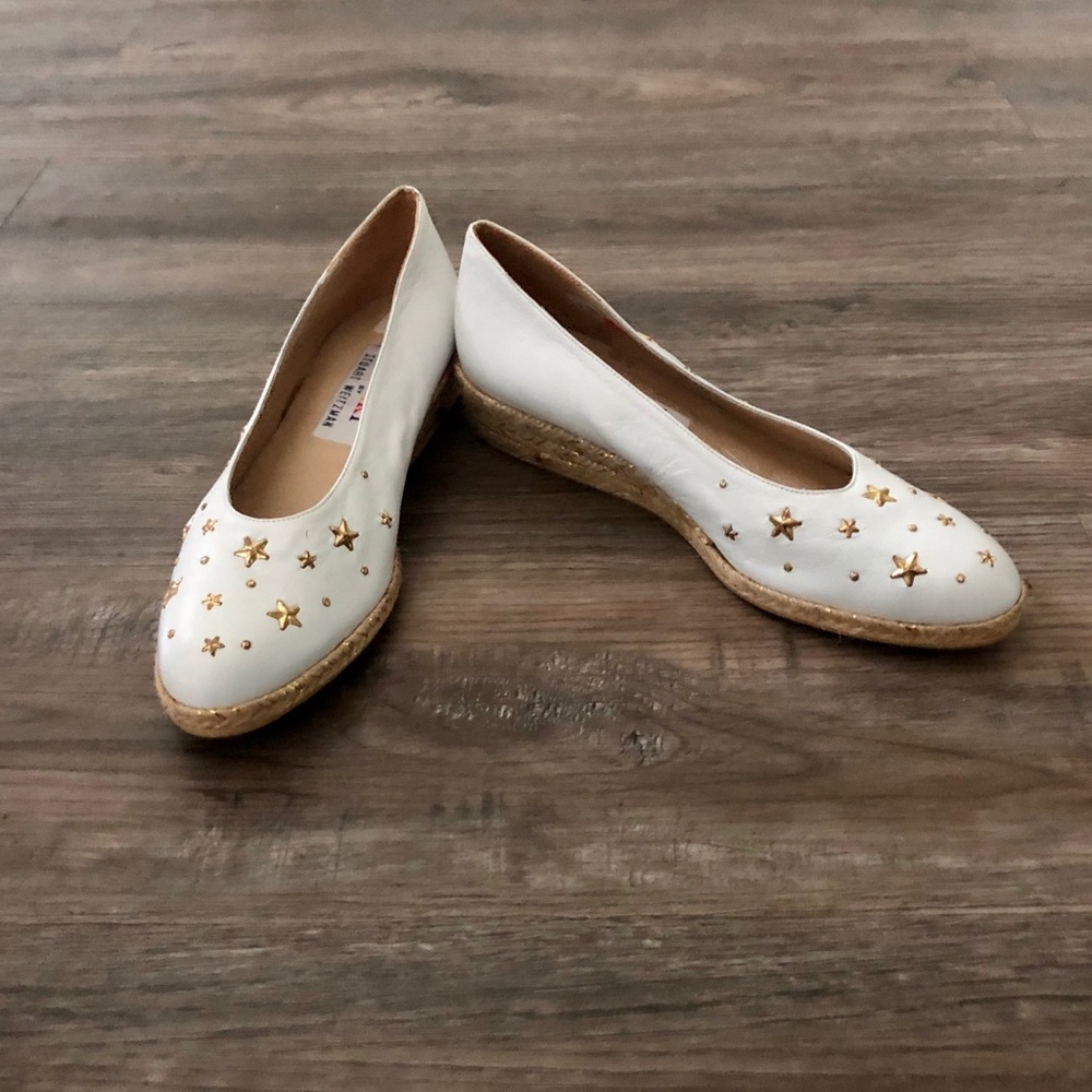 Vintage Stuart Weitzman White Star Wedges - Picture 5 of 11